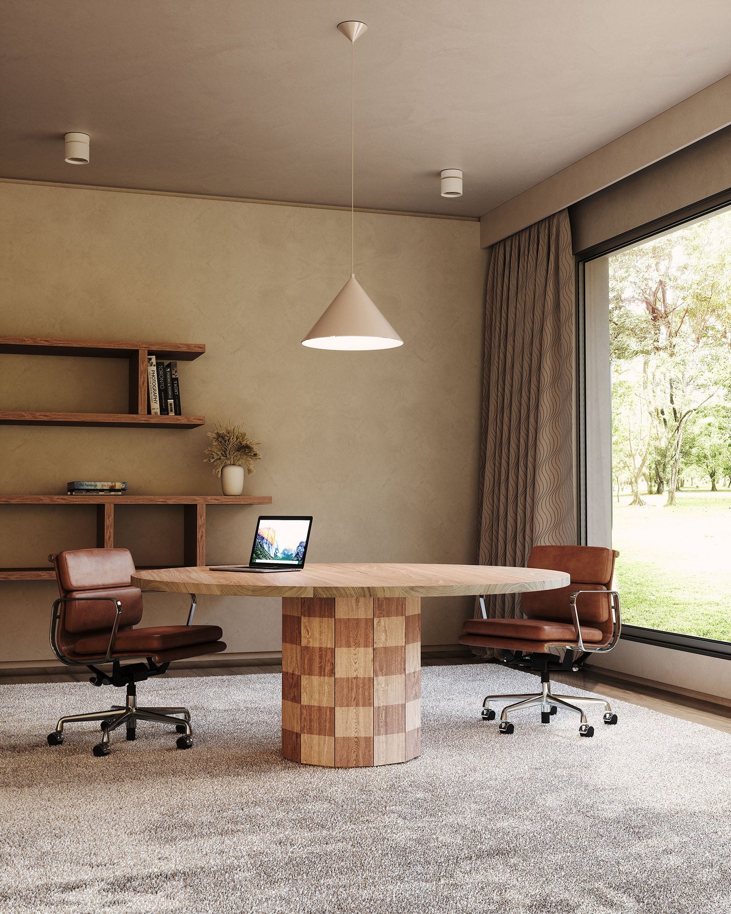 Checkerboard Round Meeting Table